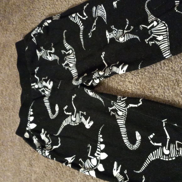 ModCloth Halloween sweatpants, fangs and dinosaur bones, size small - Picture 2 of 5